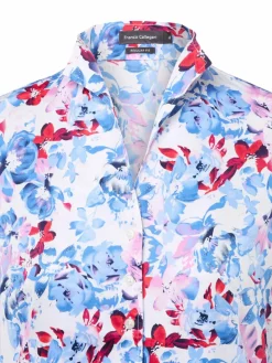 Franco Callegari Blusen*Damen Bluse blau weiß gemustert