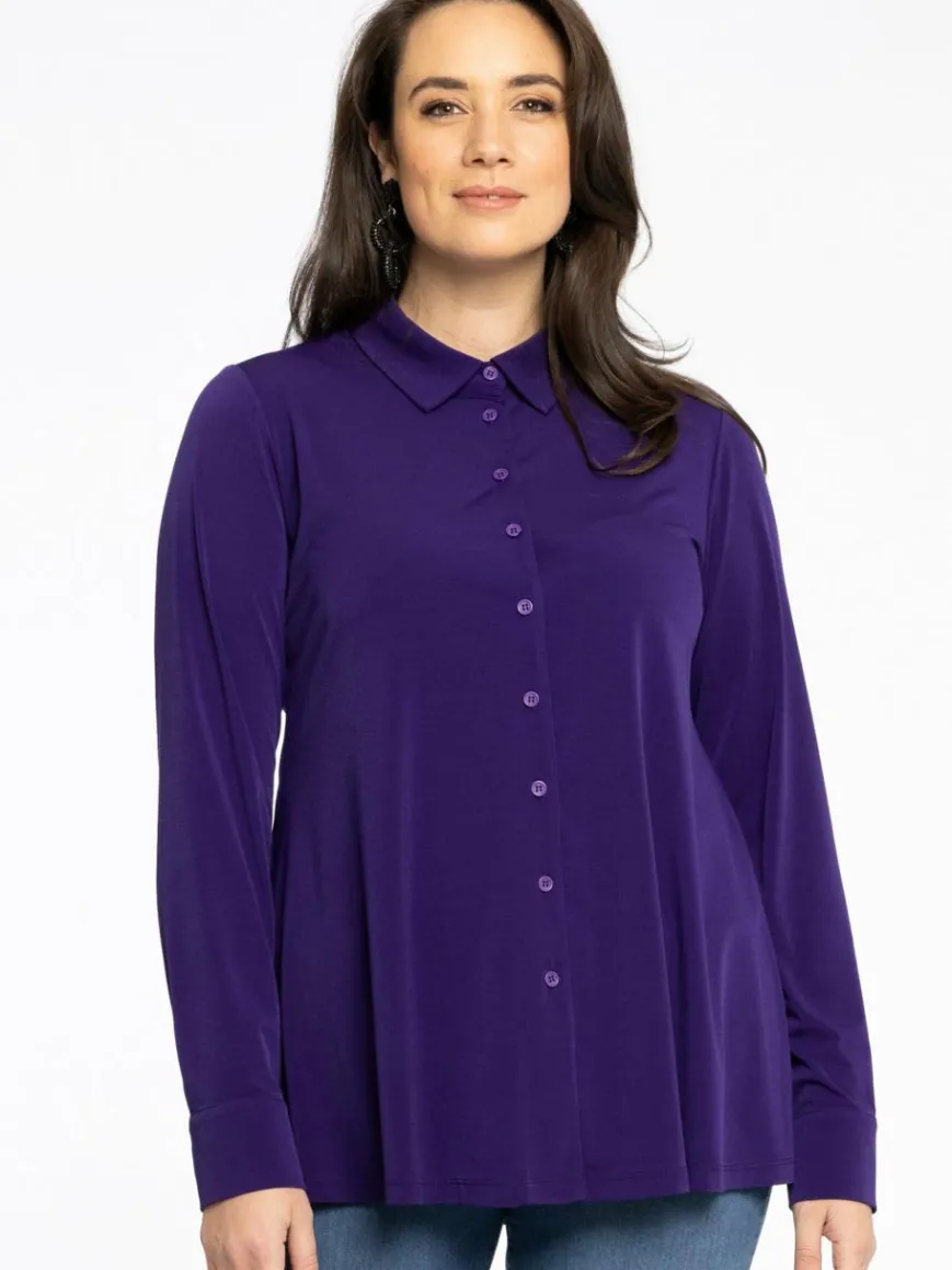 YOEK Blusen*Damen Bluse lila uni