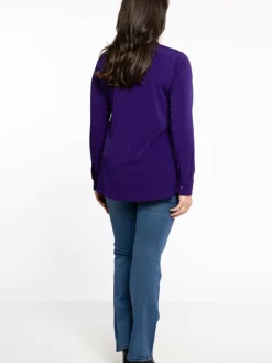 YOEK Blusen*Damen Bluse lila uni