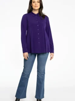 YOEK Blusen*Damen Bluse lila uni