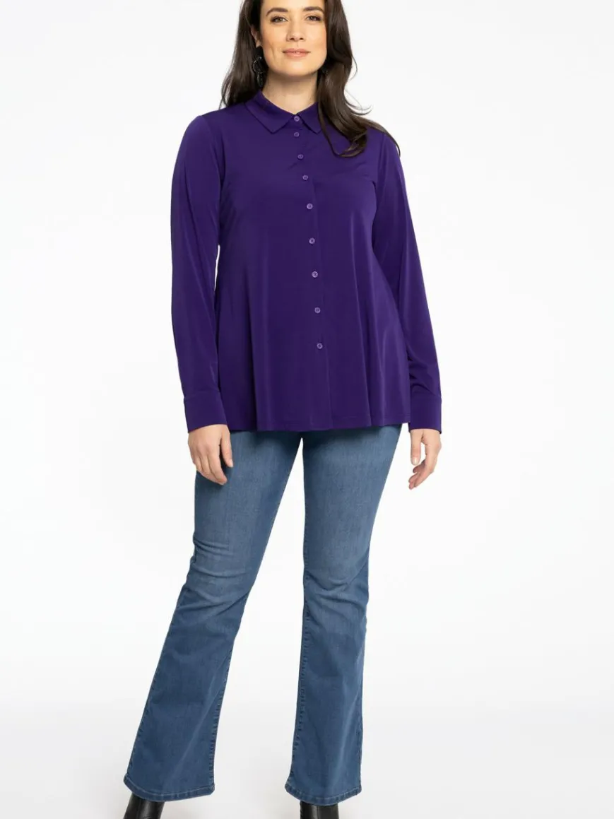 YOEK Blusen*Damen Bluse lila uni