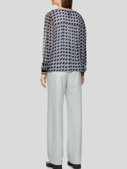 Marc Cain Blusen|Shirts & Tops*Damen Bluse blau gemustert