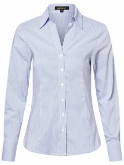 More & More Blusen*Damen Bluse hellblau weiß gestreift