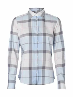 brookshire Blusen*Damen Bluse hellblau ecru kariert