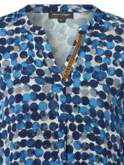 Franco Callegari Blusen*Damen Bluse blau indigo gepunktet