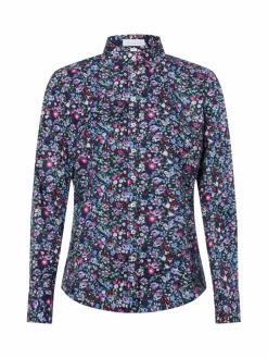 brookshire Blusen*Damen Bluse marine hellblau gemustert