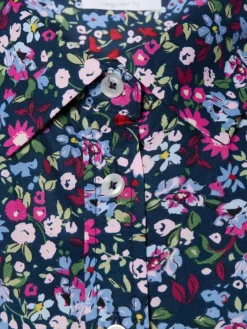 brookshire Blusen*Damen Bluse marine hellblau gemustert