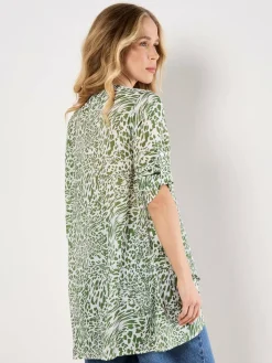 Apricot Blusen*Damen Bluse grün bedruckt