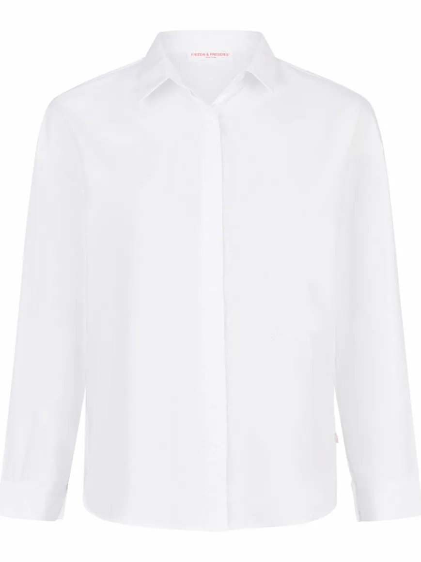 Frieda & Freddies Blusen*Damen Bluse weiß uni