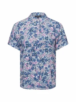 Franco Callegari Blusen*Damen Bluse blau rosa gemustert