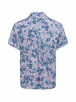 Franco Callegari Blusen*Damen Bluse blau rosa gemustert