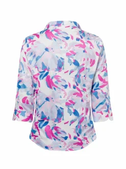 Franco Callegari Blusen*Damen Bluse pink aqua gemustert