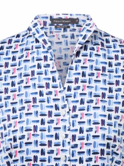 Franco Callegari Blusen*Damen Bluse marine weiß gemustert