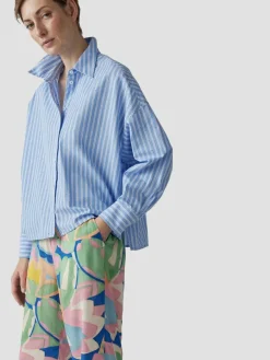 LCMT Blusen*Damen Bluse hellblau gestreift