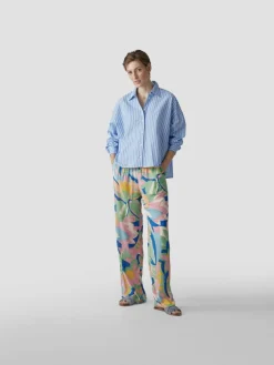 LCMT Blusen*Damen Bluse hellblau gestreift