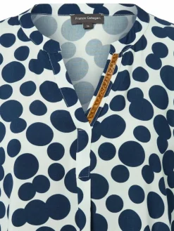 Franco Callegari Blusen*Damen Bluse ecru marine gepunktet
