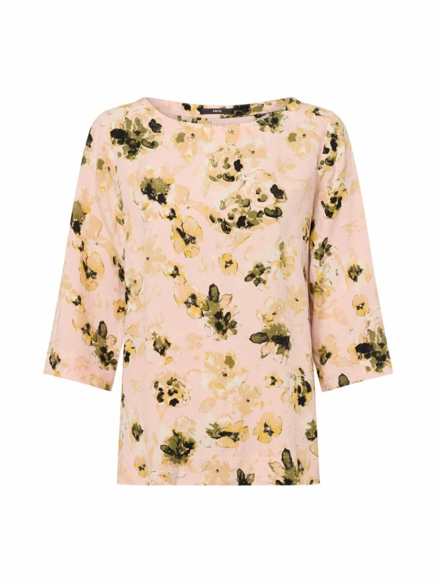 zero Blusen*Damen Bluse rosa gelb gemustert