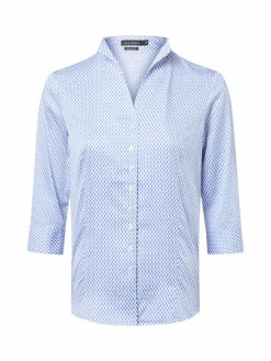 Franco Callegari Blusen*Damen Bluse blau weiß gemustert