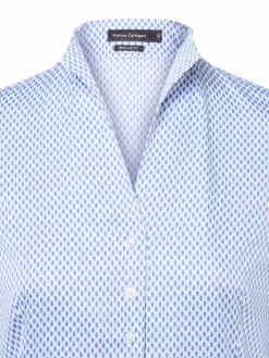 Franco Callegari Blusen*Damen Bluse blau weiß gemustert