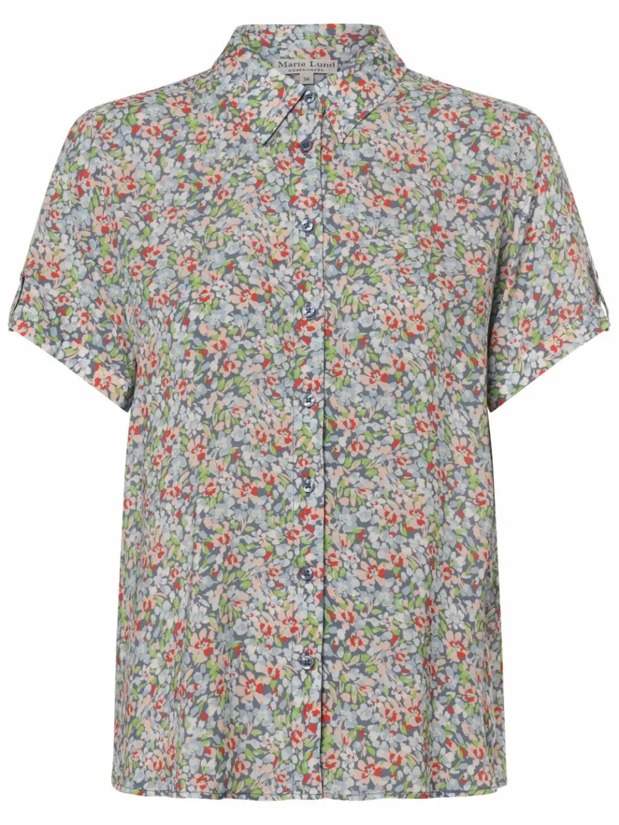 Franco Callegari Blusen*Damen Bluse blau grün gemustert