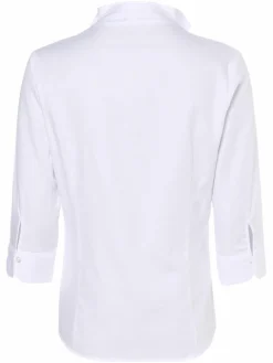 Franco Callegari Blusen*Damen Bluse - Bügelleicht weiß strukturiert