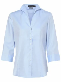 Franco Callegari Blusen*Damen Bluse - Bügelleicht hellblau strukturiert