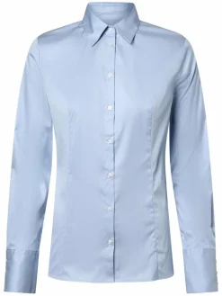 HUGO Blusen*Damen Bluse - Bügelleicht - The Fitted Shirt hellblau uni