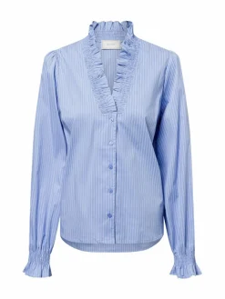 Neo Noir Blusen*Damen Bluse - Brielle hellblau weiß gestreift