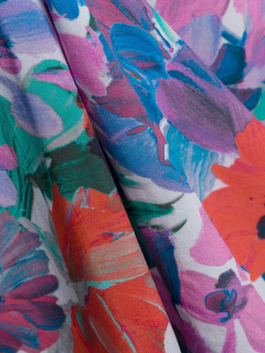 Franco Callegari Blusen*Damen Bluse - Samanta blau pink gemustert