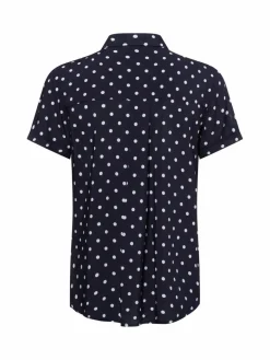 Franco Callegari Blusen*Damen Bluse - Samanta marine weiß gepunktet