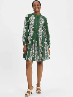 Ambiance Kleider*Damen Blusenkleid grün mehrfarbig gemustert