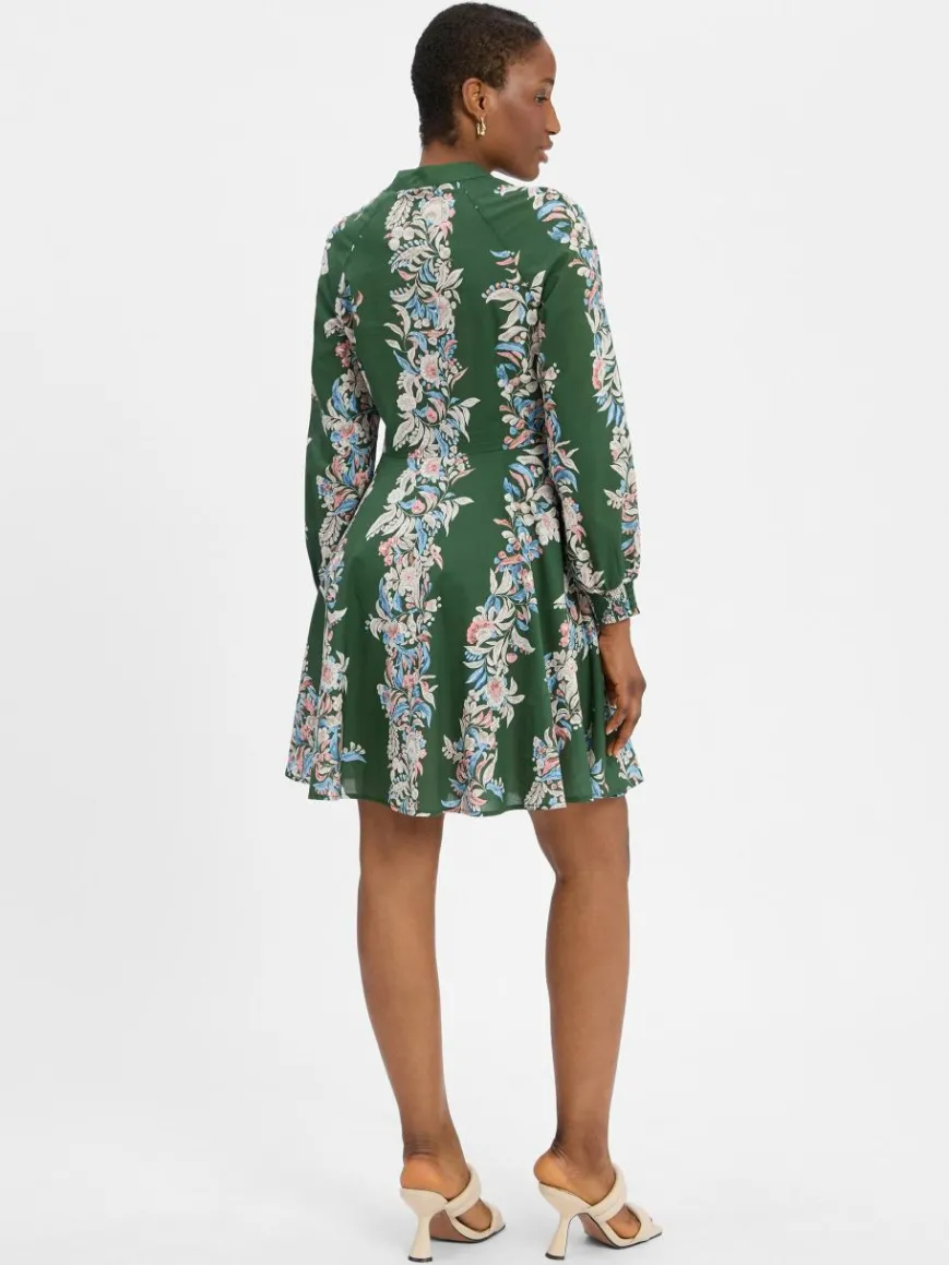 Ambiance Kleider*Damen Blusenkleid grün mehrfarbig gemustert