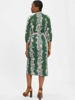 Ambiance Kleider*Damen Blusenkleid grün mehrfarbig gemustert