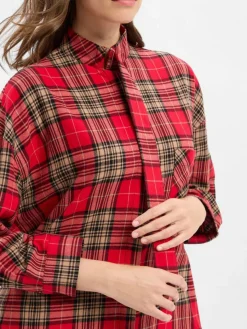 Joop Jeans Kleider*Damen Blusenkleid - Danny rot beige gemustert