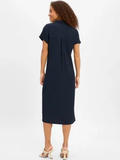 Opus Kleider*Damen Blusenkleid - Wannie marine strukturiert