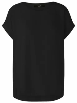 Oui Blusen*Damen Blusenshirt schwarz uni