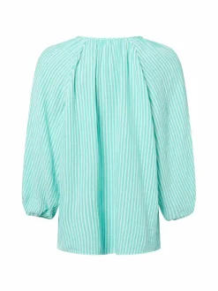 s.Oliver Blusen*Damen Blusenshirt mint weiß gestreift