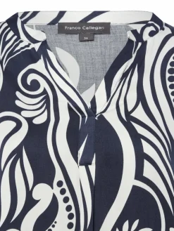 Franco Callegari Blusen*Damen Blusenshirt marine weiß gemustert