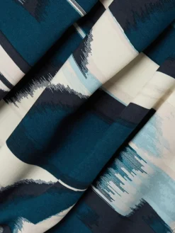 Street One Blusen*Damen Blusenshirt petrol ecru gemustert