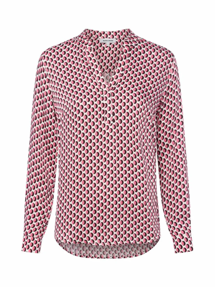 More & More Blusen*Damen Blusenshirt pink weiß gemustert