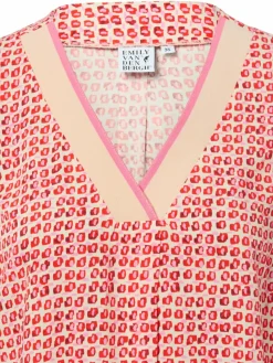 Emily van den Bergh Blusen*Damen Blusenshirt beige rot gemustert