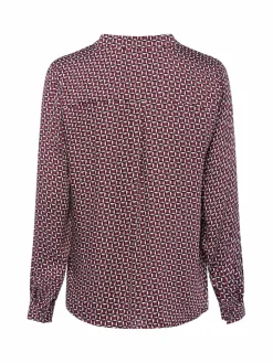 More & More Blusen*Damen Blusenshirt bordeaux weiß gemustert