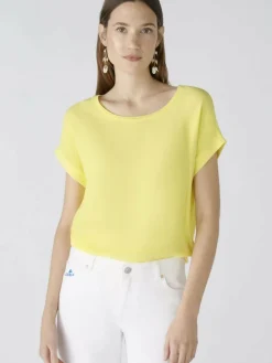 Oui Blusen*Damen Blusenshirt gelb uni