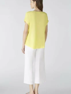 Oui Blusen*Damen Blusenshirt gelb uni