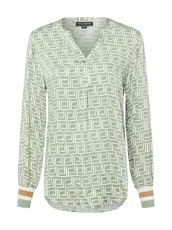 Franco Callegari Blusen*Damen Blusenshirt lind weiß gemustert