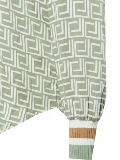 Franco Callegari Blusen*Damen Blusenshirt lind weiß gemustert