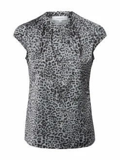 comma Blusen*Damen Blusenshirt grau gemustert