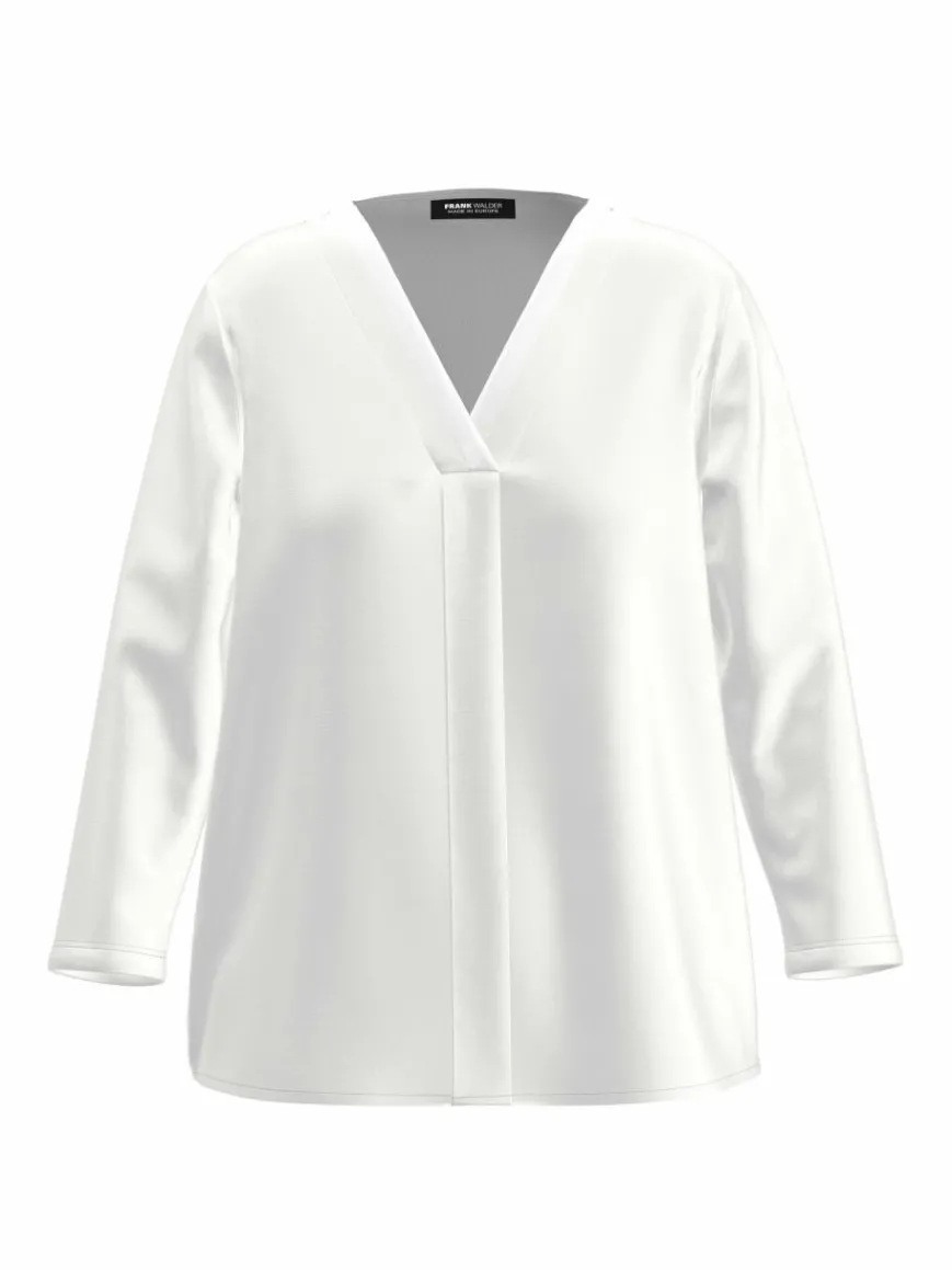 Frank Walder Blusen*Damen Blusenshirt ecru weiß uni