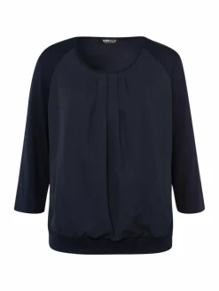 Frank Walder Blusen*Damen Blusenshirt marine blau uni