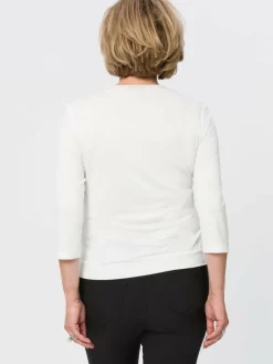 Frank Walder Blusen*Damen Blusenshirt ecru weiß uni